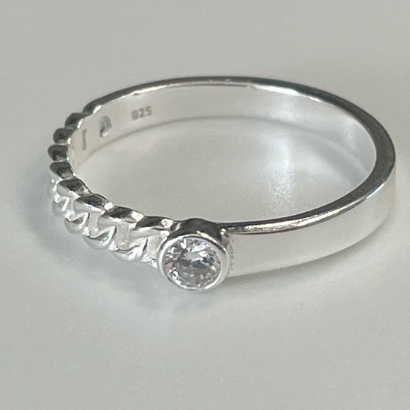 Sterling Silver Diamond Ring with Braided Band - Picture 4 of 9
